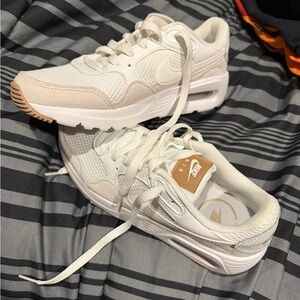 Nike Women's Cream and White Sneakers